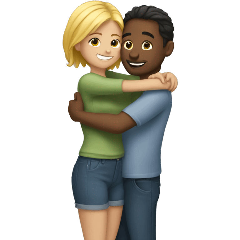 girl hugs guy emoji