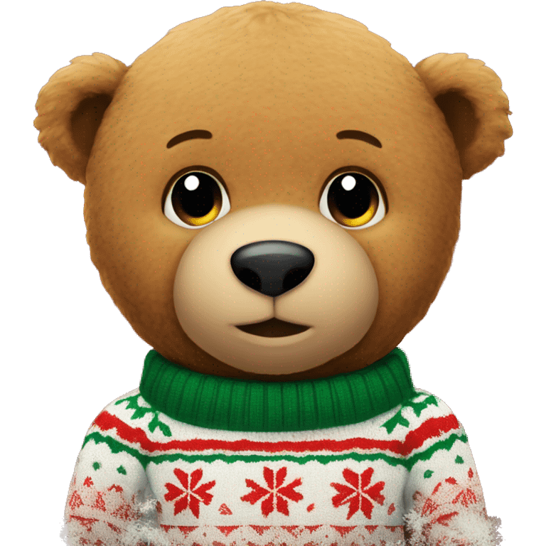 teddy bear with a christmas sweater  emoji