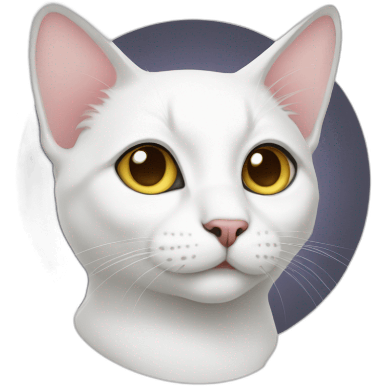 Coquette white cat emoji