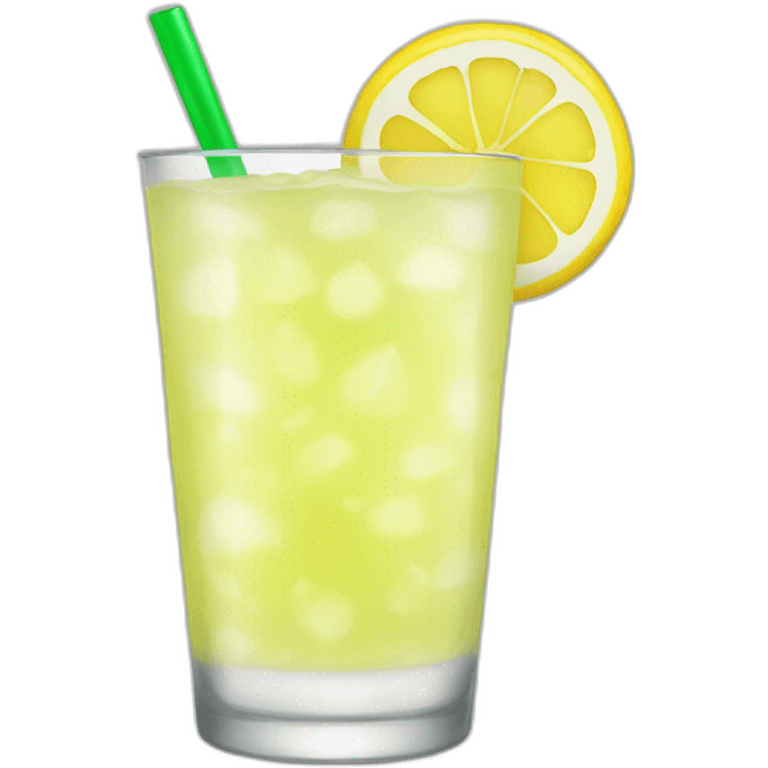 lemonade with a face emoji