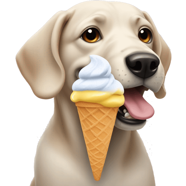 Dog eating ice cream emoji