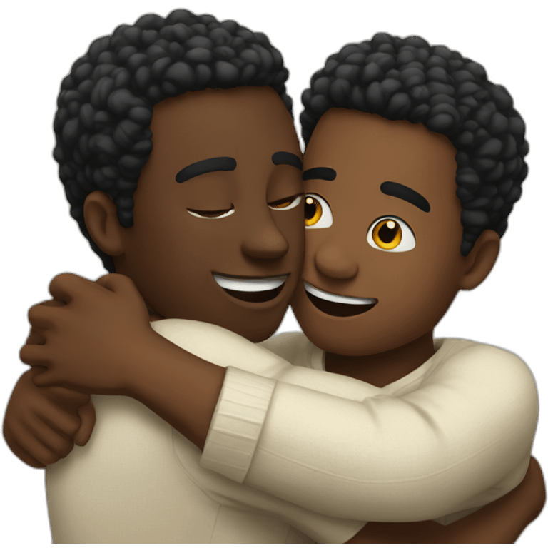 Black guys hug emoji