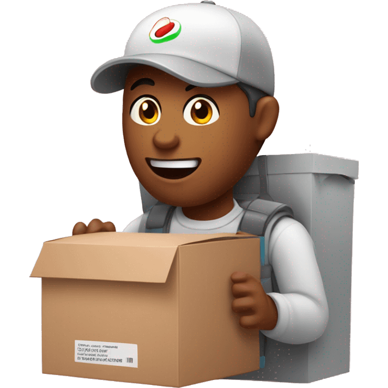 A food delivery man in a food delivery box

 emoji