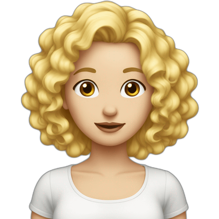 fille blonde cheveux frisés emoji