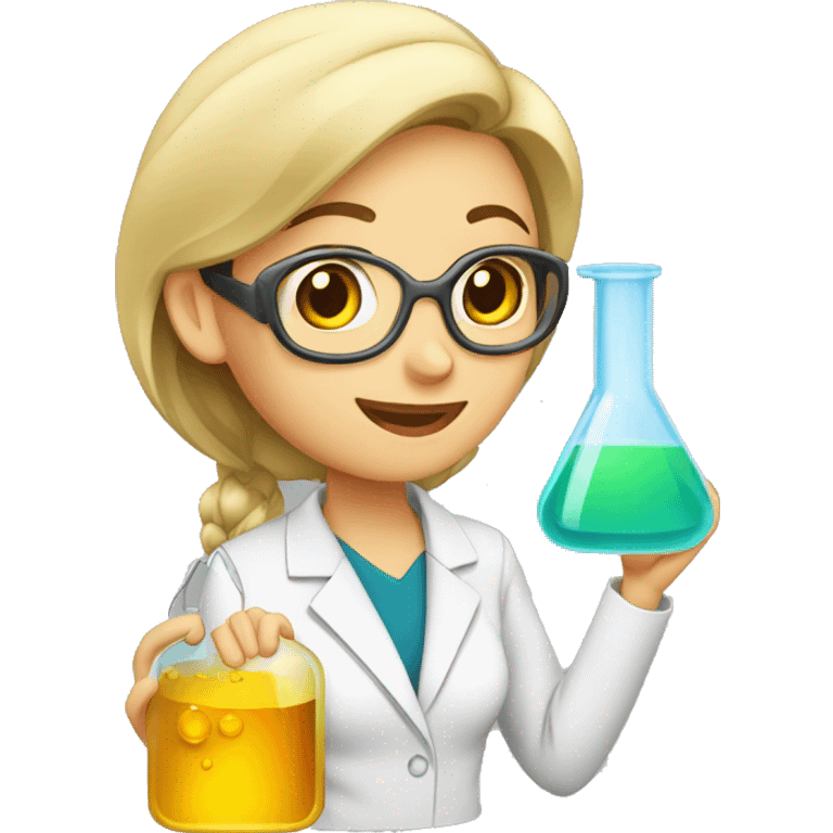 Mujer quimica laboratorio emoji