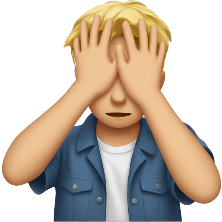 A kid hiding his eyes with his hands emoji