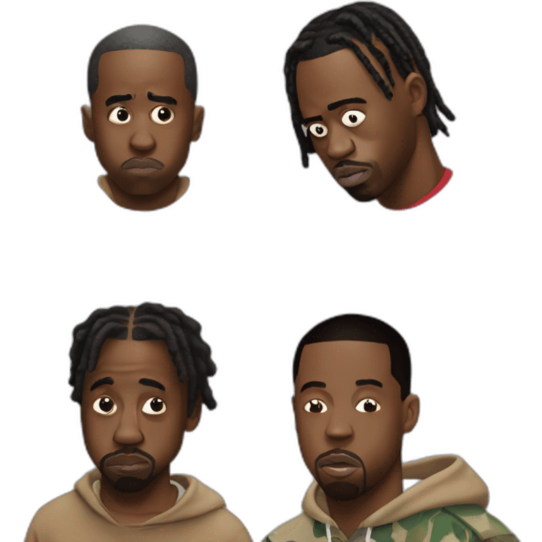 travis scott sad kanye west happy tyler the creator mad kendrick lamar disgusted emoji