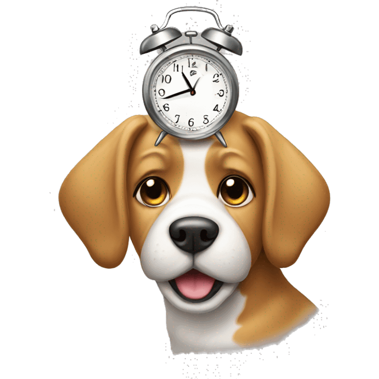 Dog with a clock  emoji