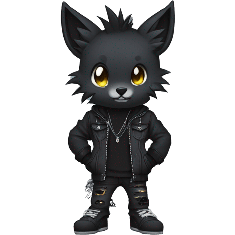 Dark Punk Edgy Cool FurSona Fakemon Full Body emoji