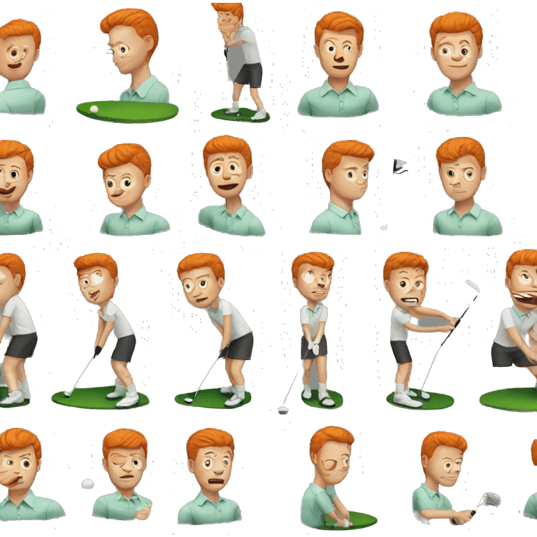 Ginger playing golf emoji