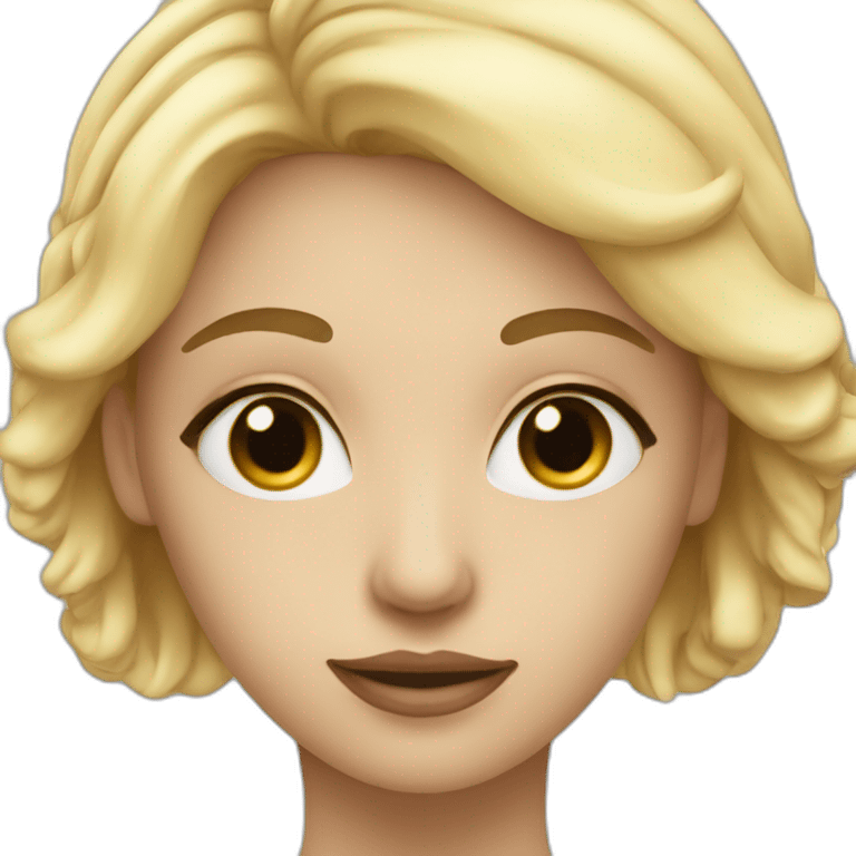 Petite femme blonde aux yeux bleus qui embrasse un homme noir emoji