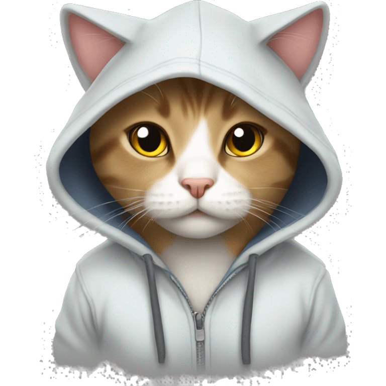 Cute Cat in hoodie  emoji