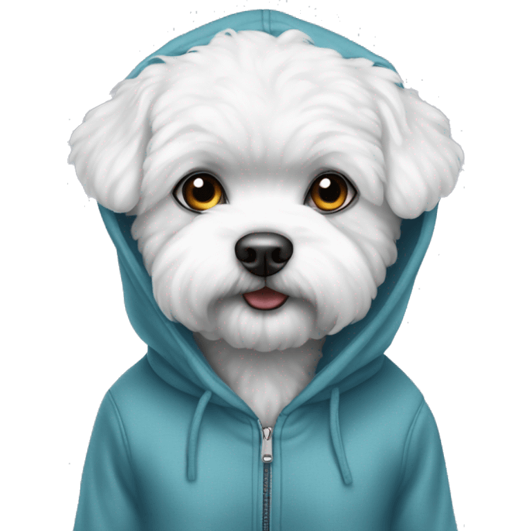 bichon wearing hoodie emoji