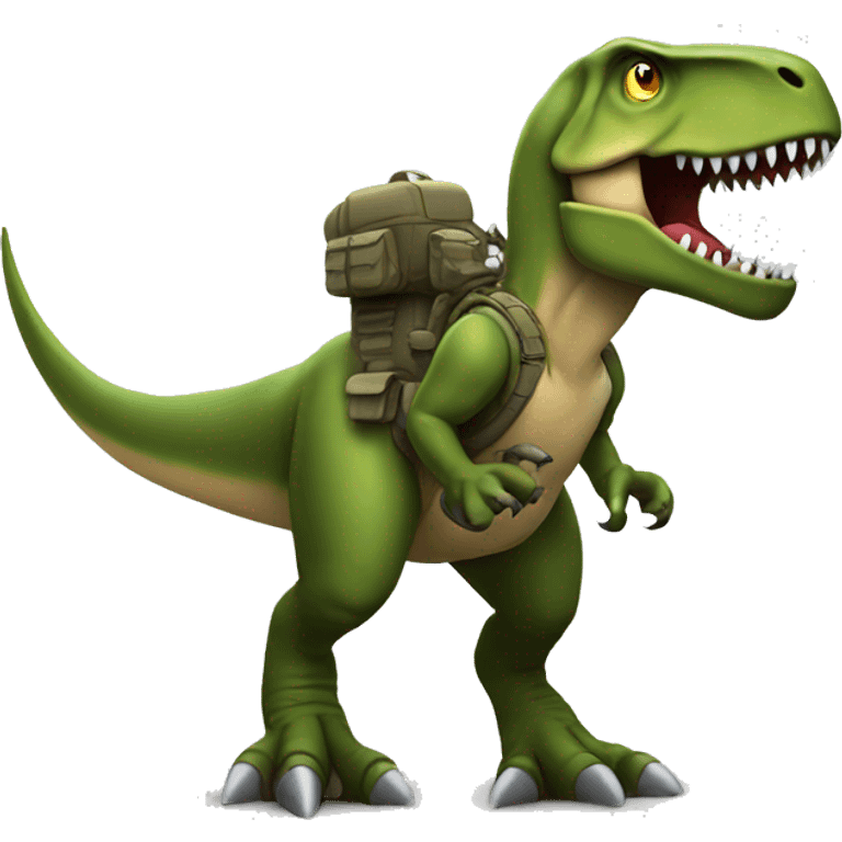 T-Rex soldier emoji