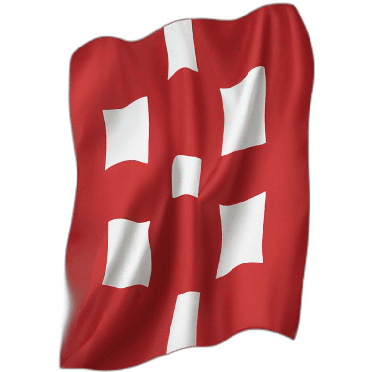 Drapeau fond rouge avec croix blanche qui touche le bord emoji