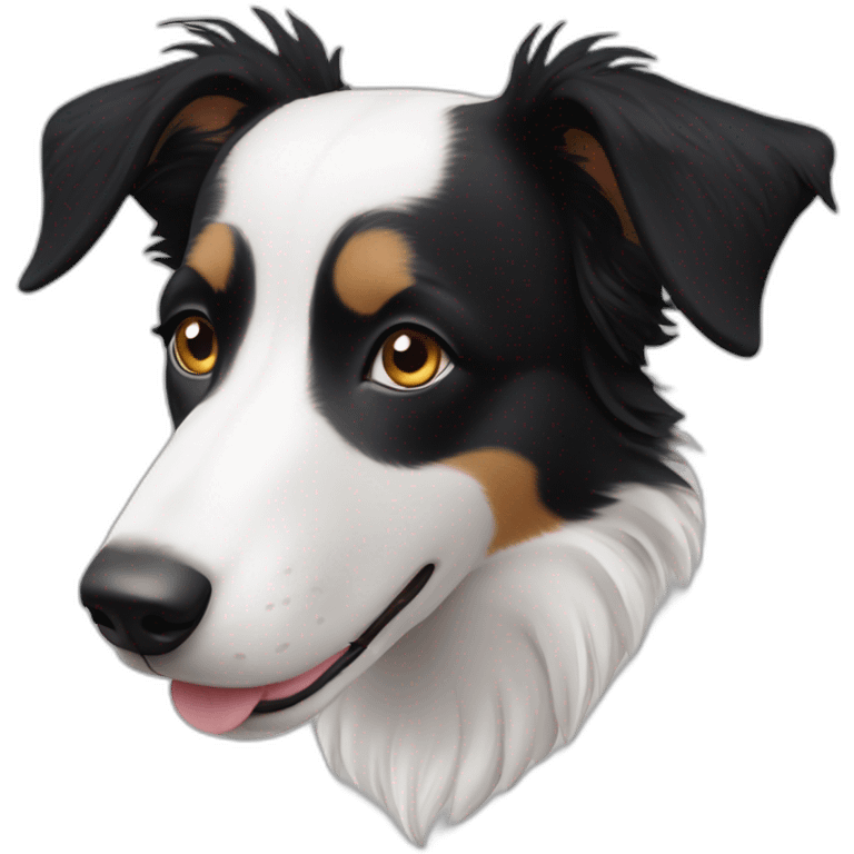 black border collie dog with kind eyes and gentle face emoji