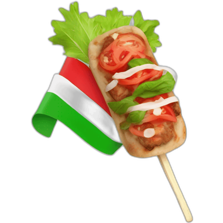 Kebab italiens flag coloris emoji