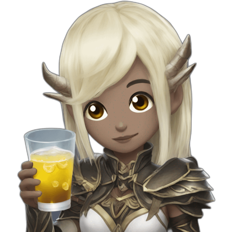 Lineage 2 kamael drinking monster emoji