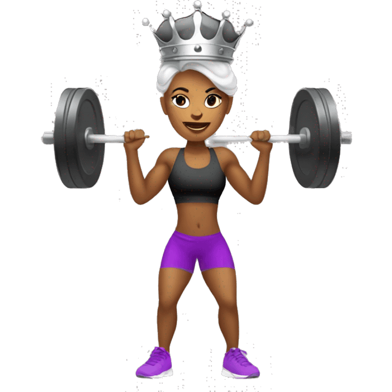 a Queen practicing Crossfit on a gym emoji