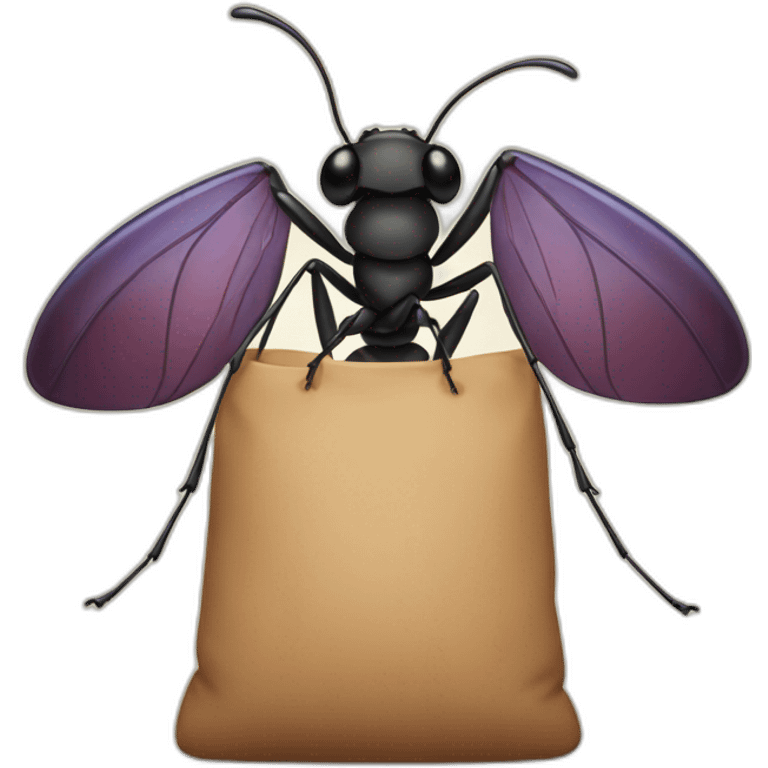 ant with a bag emoji