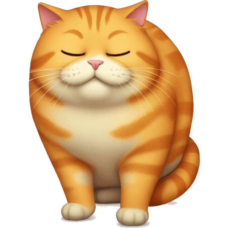 Orange fat cat who sleep emoji