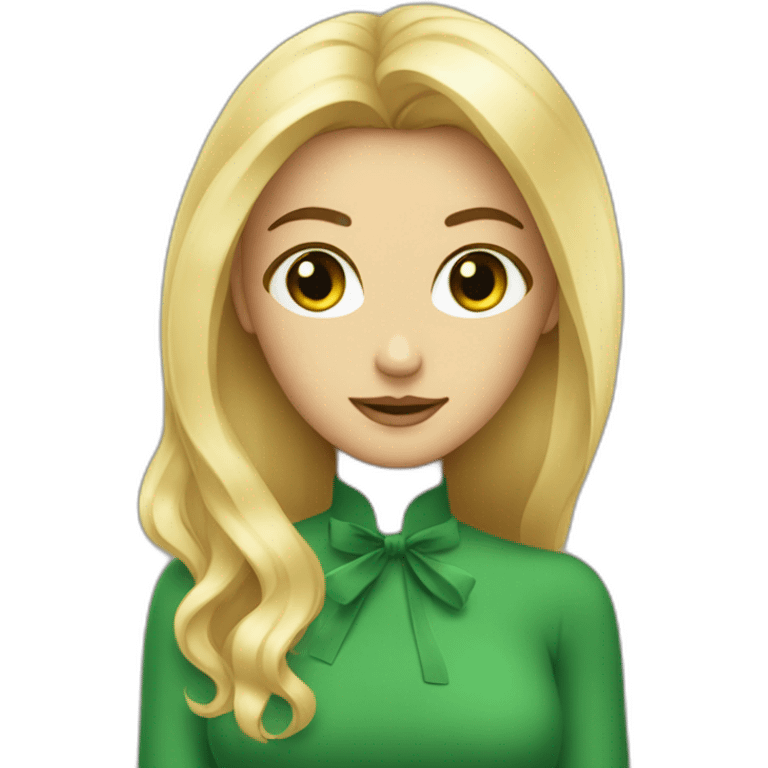 Femme blonde avec les yeux verts emoji