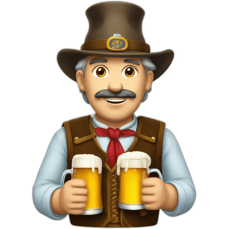 Bavarian with hat and drink beer emoji