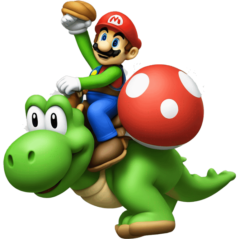 Mario riding Yoshi emoji