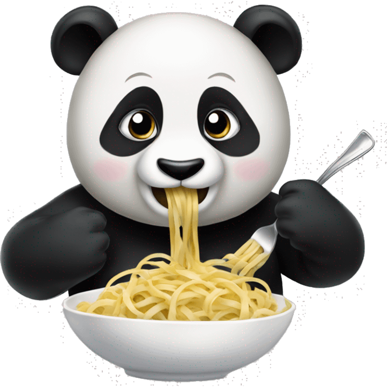 Panda eating fettuccine emoji