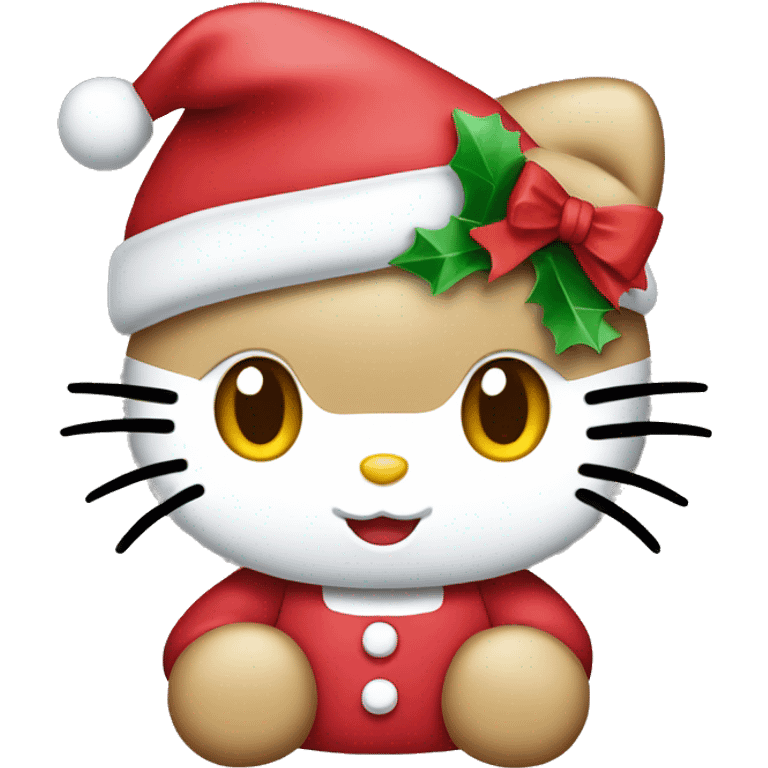 Hello kitty with a Christmas hat  emoji