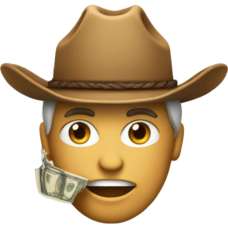 money wearing a cowboy hat with a lasso emoji