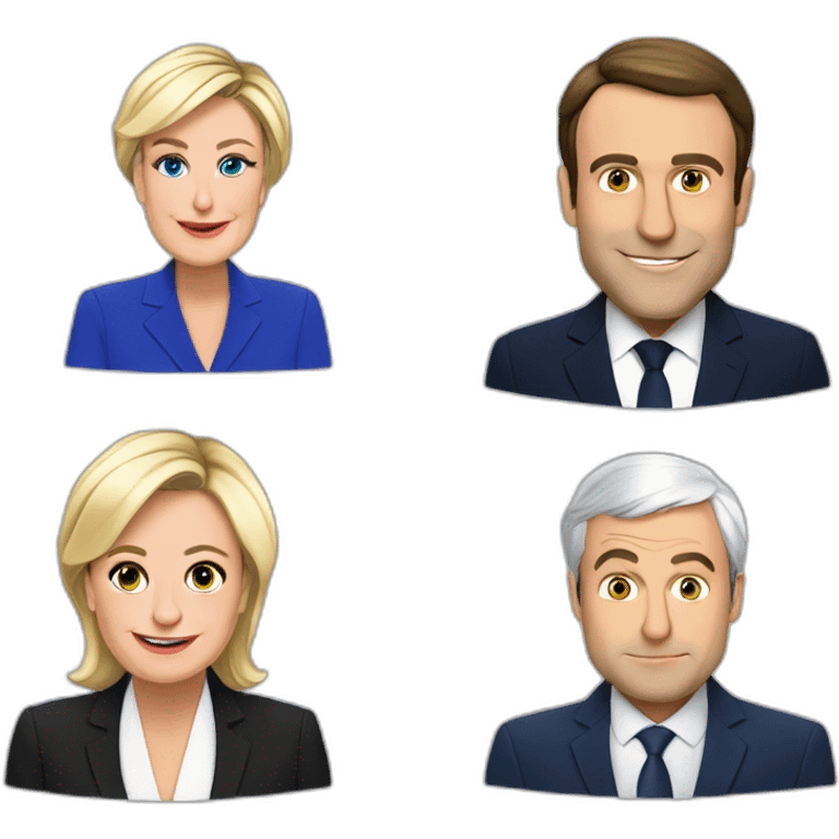 Emanuel Macron avec Marine le Pen emoji