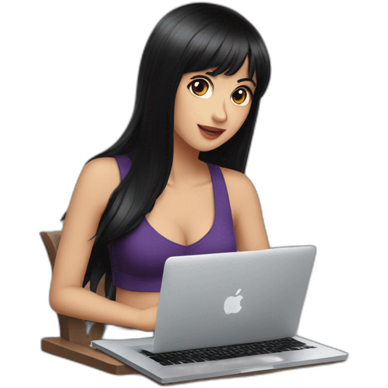 nico-robin-with-a-macbook emoji