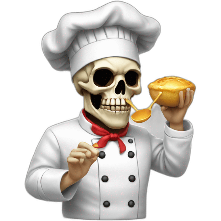 Skull chef blowing kiss emoji