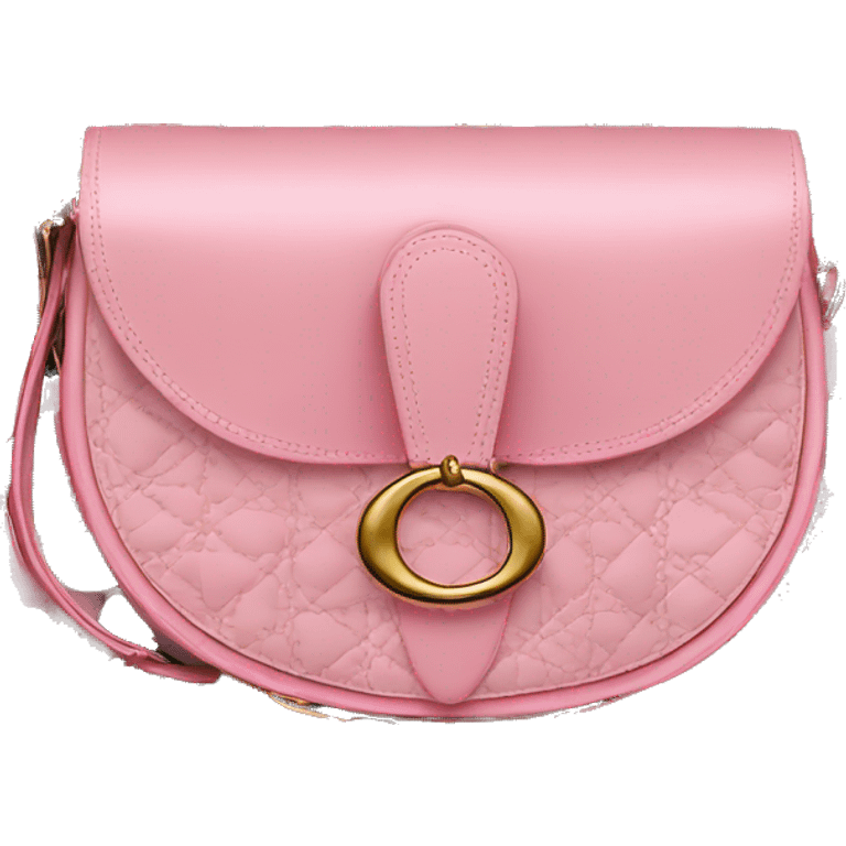 Vintage Dior pink monogram saddle bag emoji