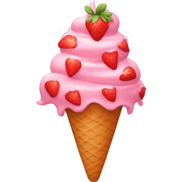 red strawberry ice cream emoji