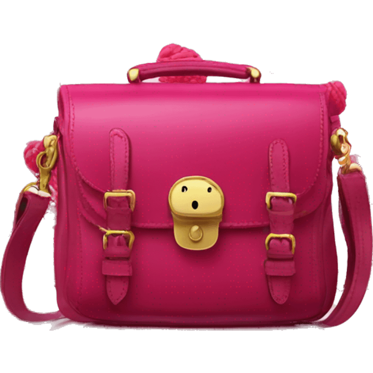 Realistic raspberry designer satchel purse. emoji