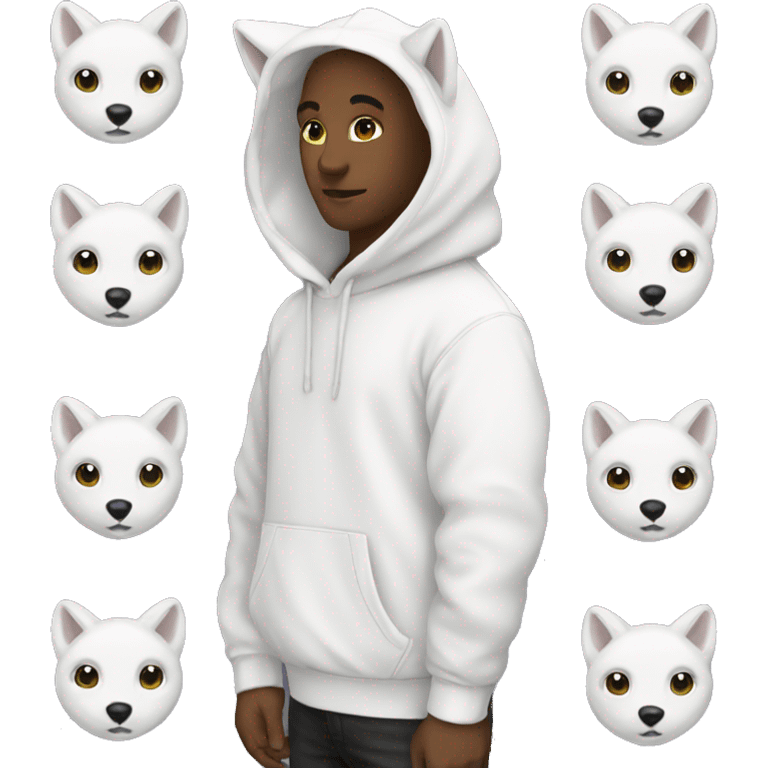 White fox hoodie  emoji