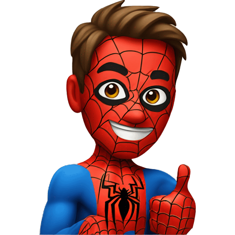 Spiderman holding his thumb up emoji