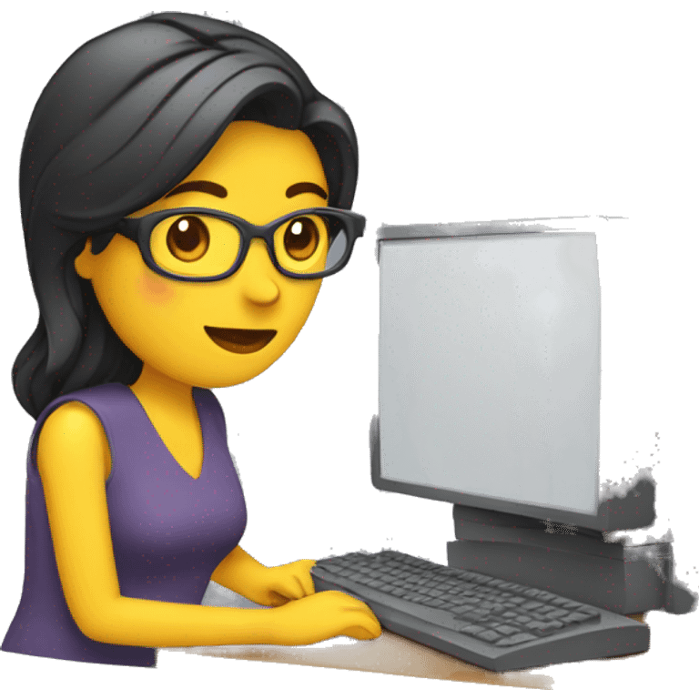 Mujer con computadora  emoji