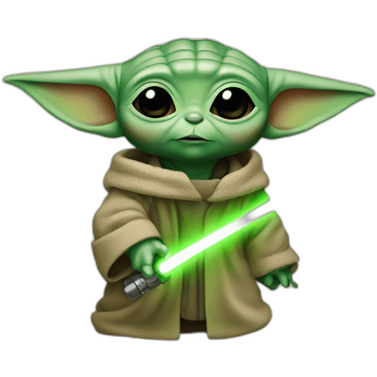 baby yoda with laser emoji