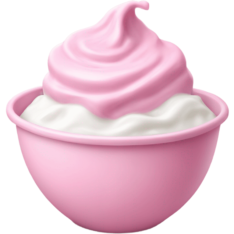 soft pink yogurt with bowl emoji