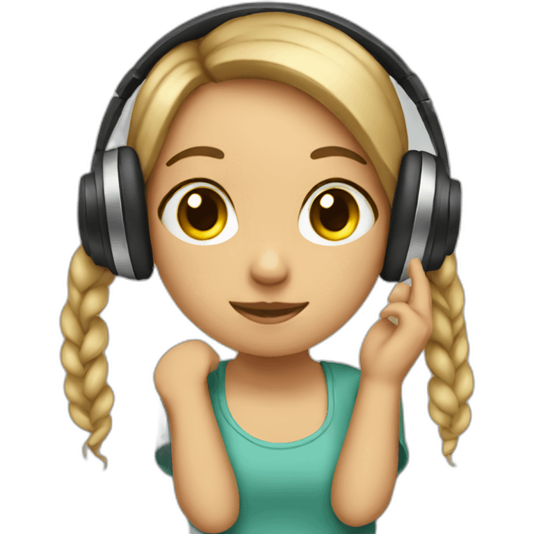 Girls listening to headphones emoji