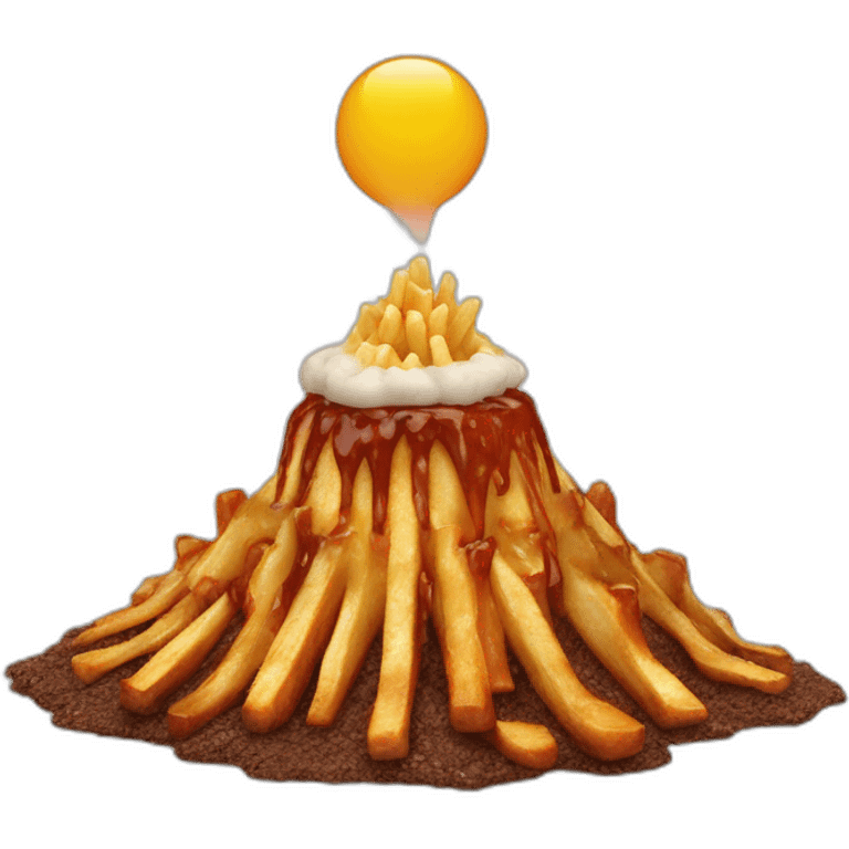 Poutine sur un volcan emoji