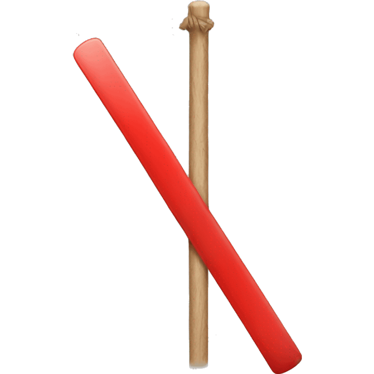 2 poles with a red strip between them emoji