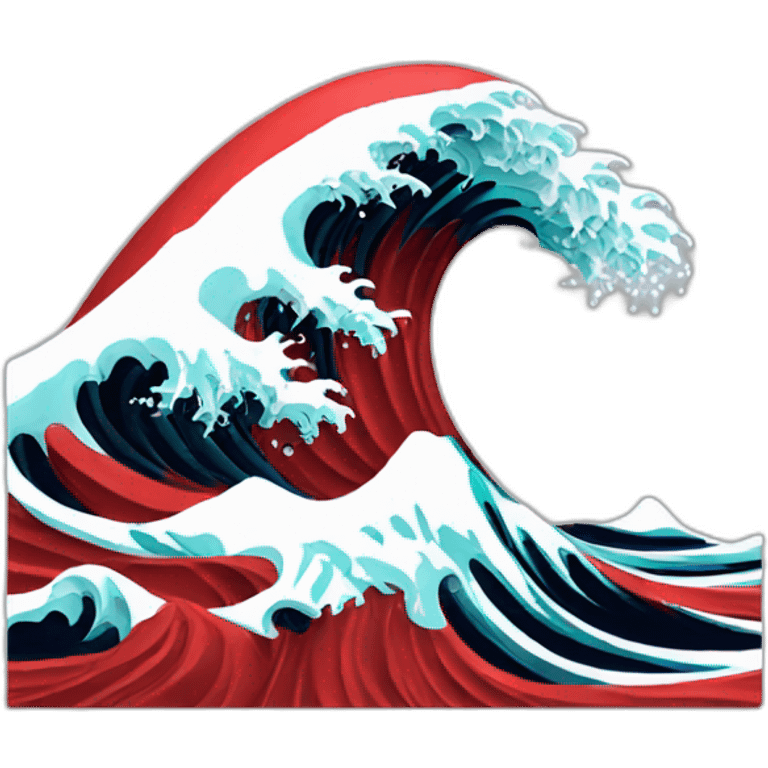 Big wave in red emoji