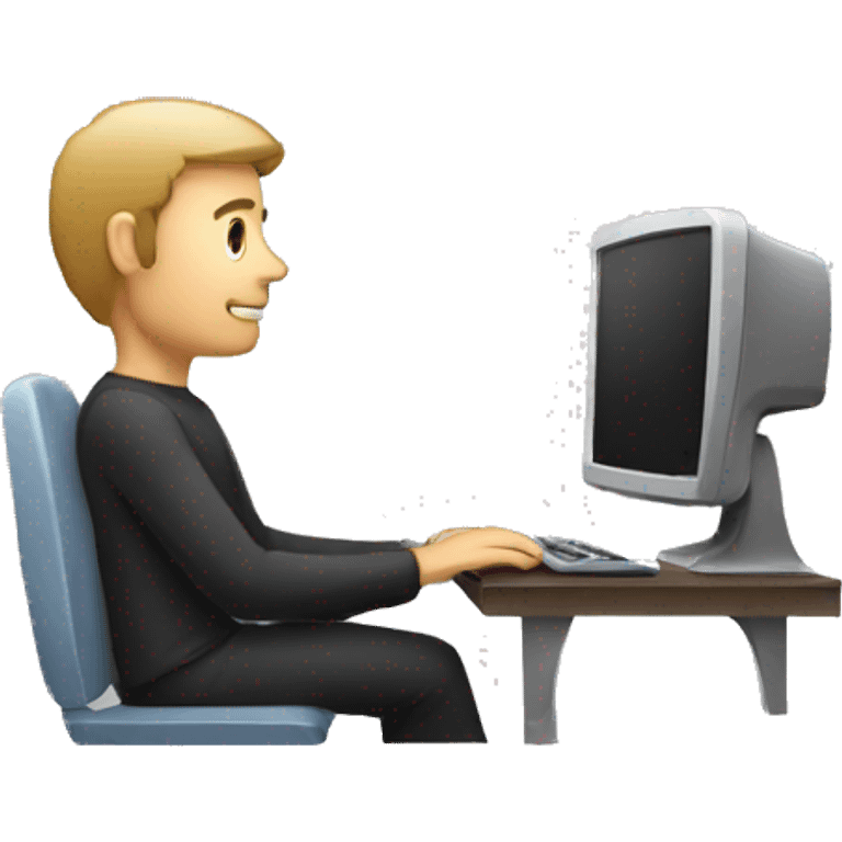 man using computer emoji