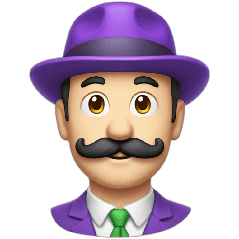 Luigi en violet avec une moustache en w emoji