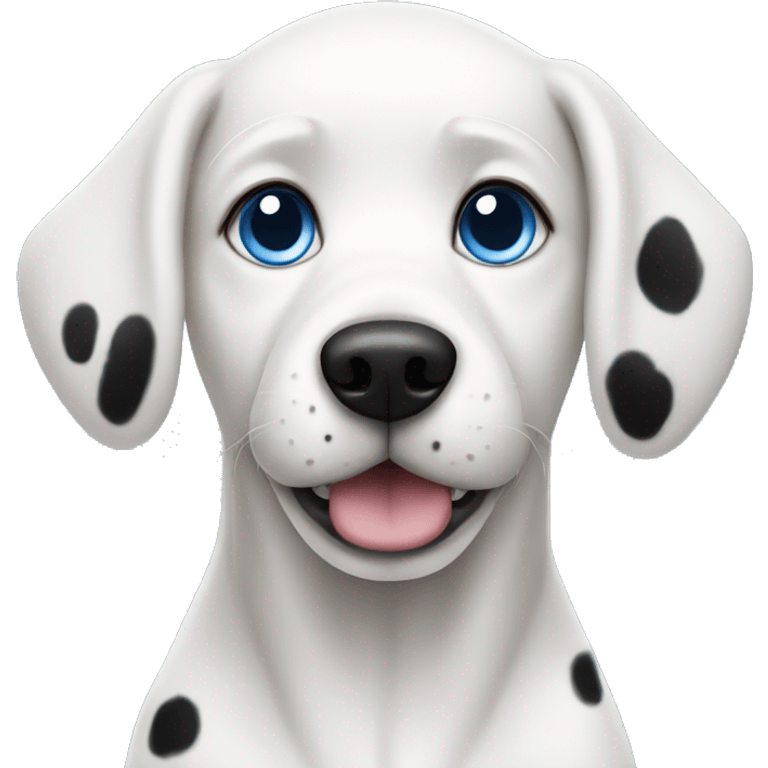 white dog with blue eyes and black spots emoji