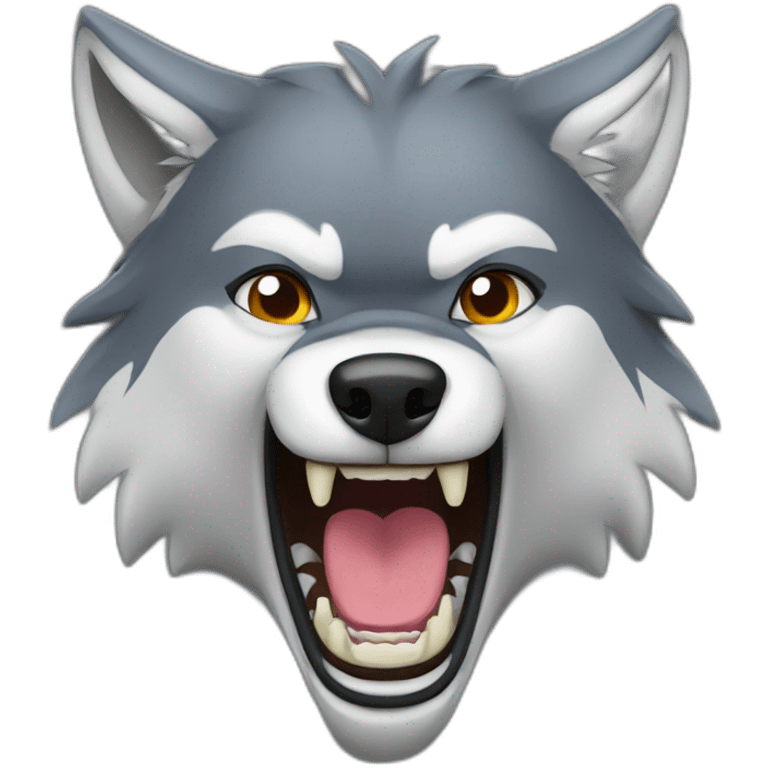 female wolf growling emoji